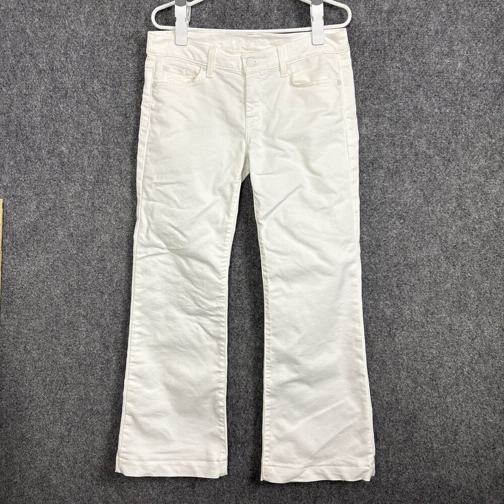 7 For All Mankind Dojo Jeans Womens Size 29 White Low Rise Flare